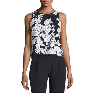 MILLY Sleeveless Floral Jacquard Shell